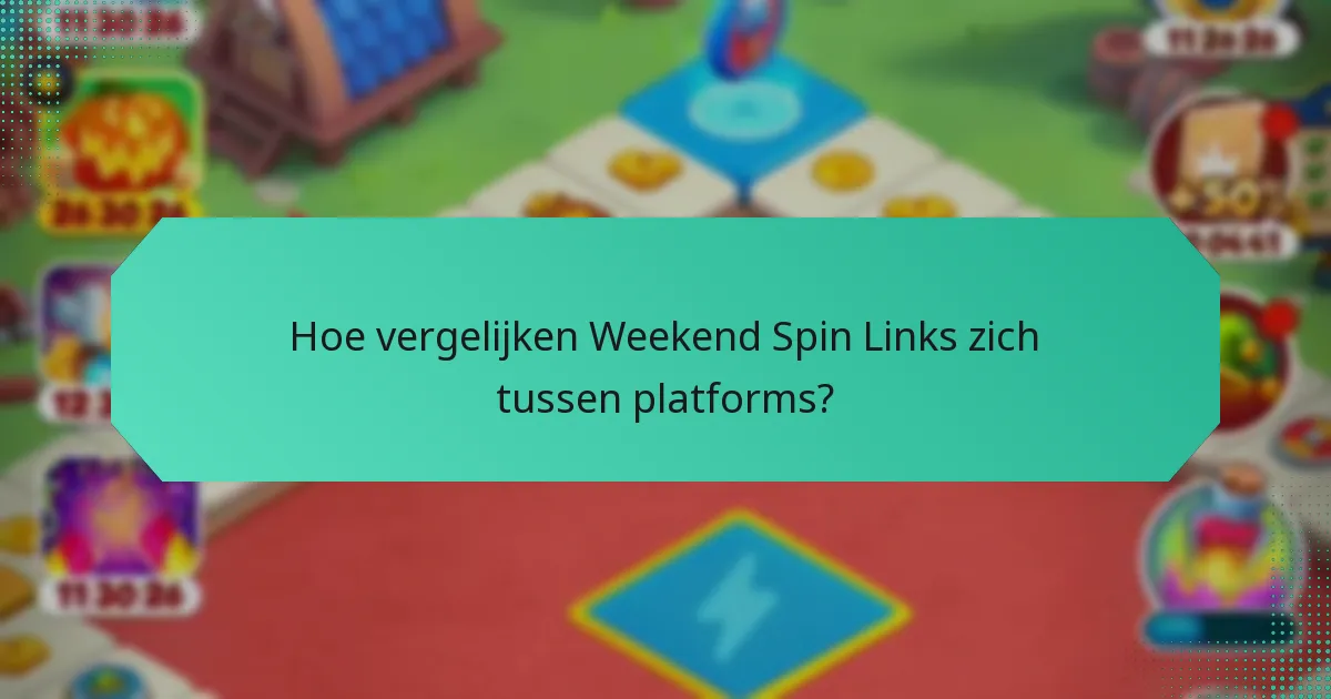 Hoe vergelijken Weekend Spin Links zich tussen platforms?